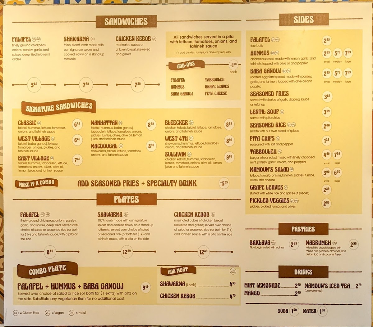 Mamoun's Falafel Menu - Image 2