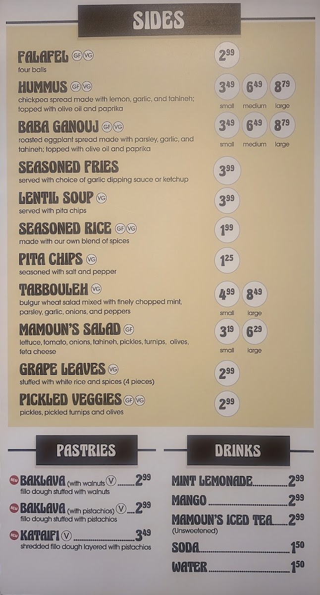 Mamoun's Falafel Menu - Image 4