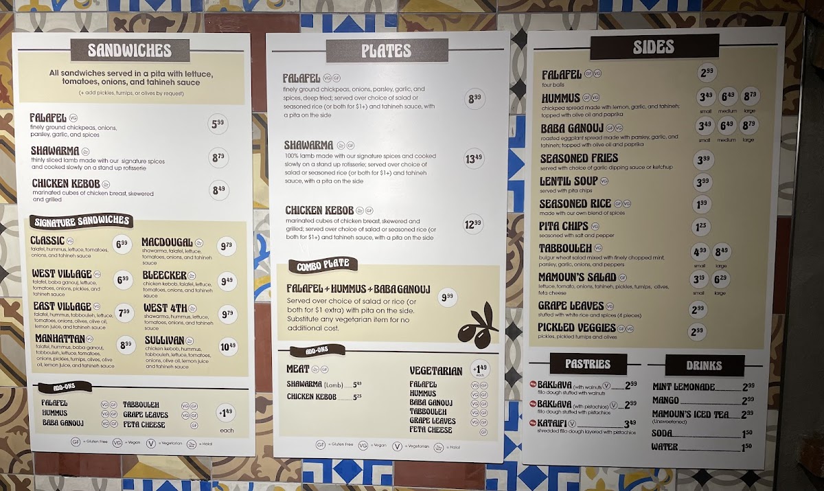 Mamoun's Falafel Menu - Image 6